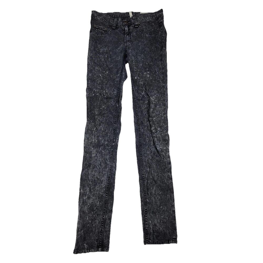 Rag & Bone Leggings Womens 25 Gray Acid Wash Low Rise Stretch Denim 25x31.5